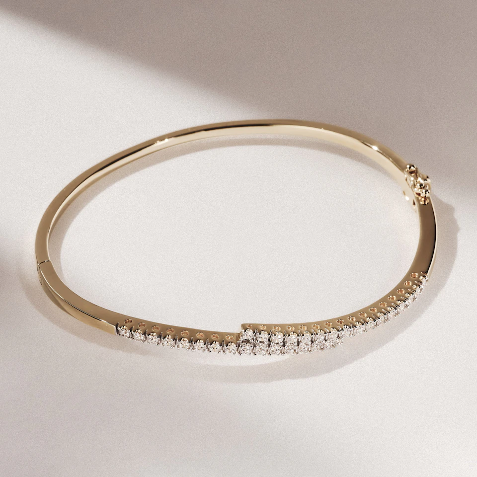 Lab Diamond Bangle 0.50ct in 18K Gold Vermeil