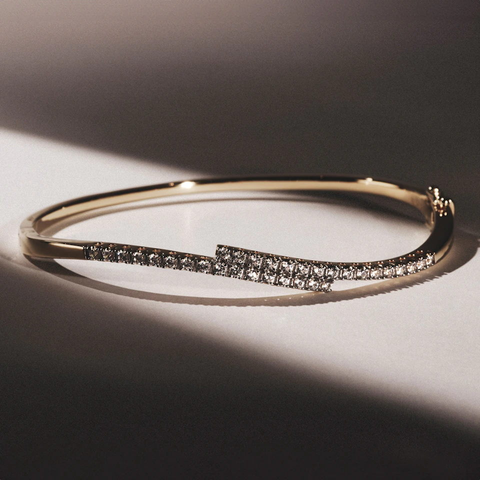 Lab Diamond Bangle 0.50ct in 18K Gold Vermeil