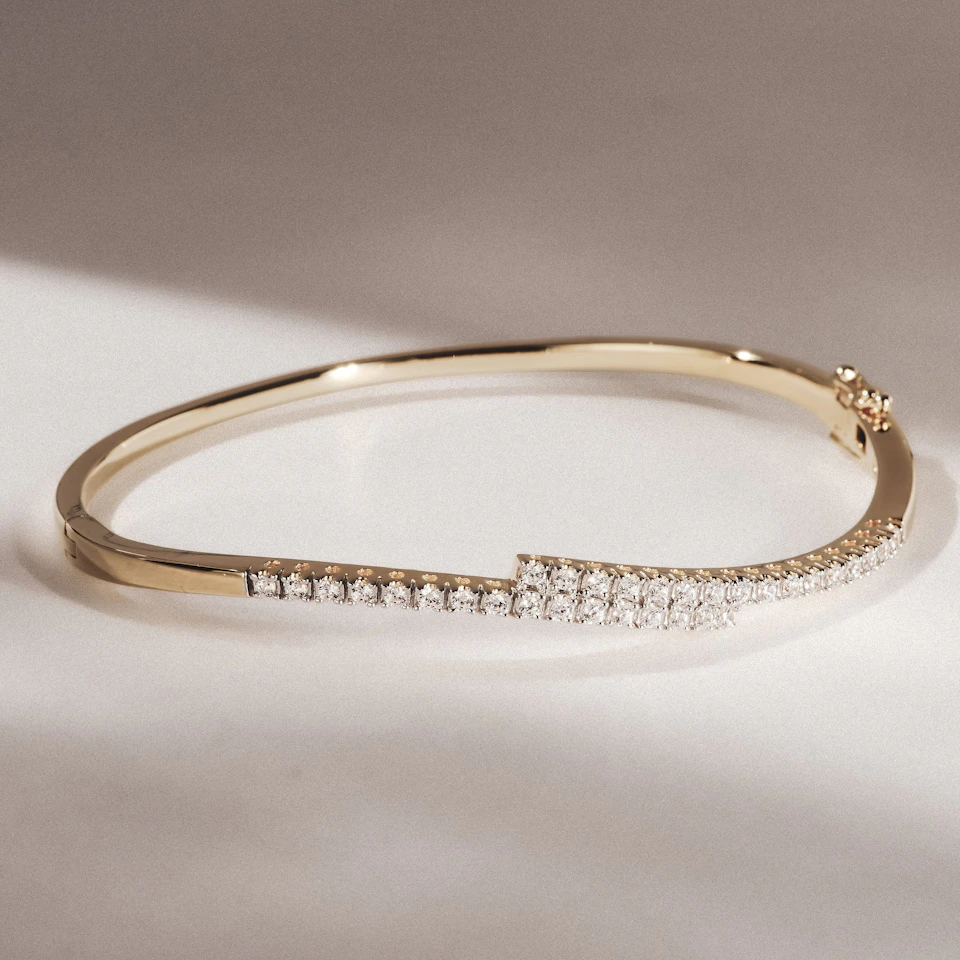 Lab Diamond Bangle 0.50ct in 18K Gold Vermeil