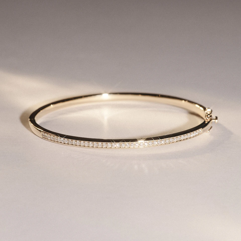 Heritage 0.50ct Round Cut Lab Diamond Bangle in 18K Gold Vermeil