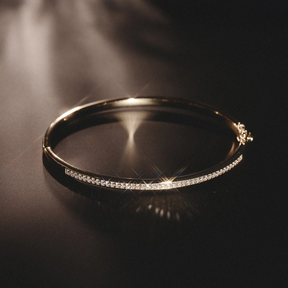 Heritage 0.50ct Round Cut Lab Diamond Bangle in 18K Gold Vermeil