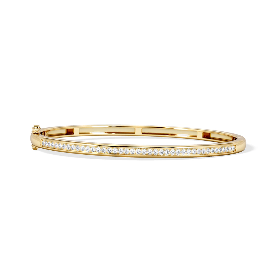 Heritage 0.50ct Round Cut Lab Diamond Bangle in 18K Gold Vermeil
