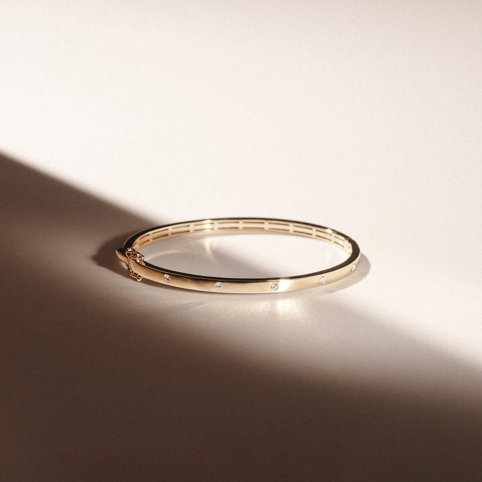 Élan 0.15ct Lab Diamond Bangle in18K Gold Vermeil