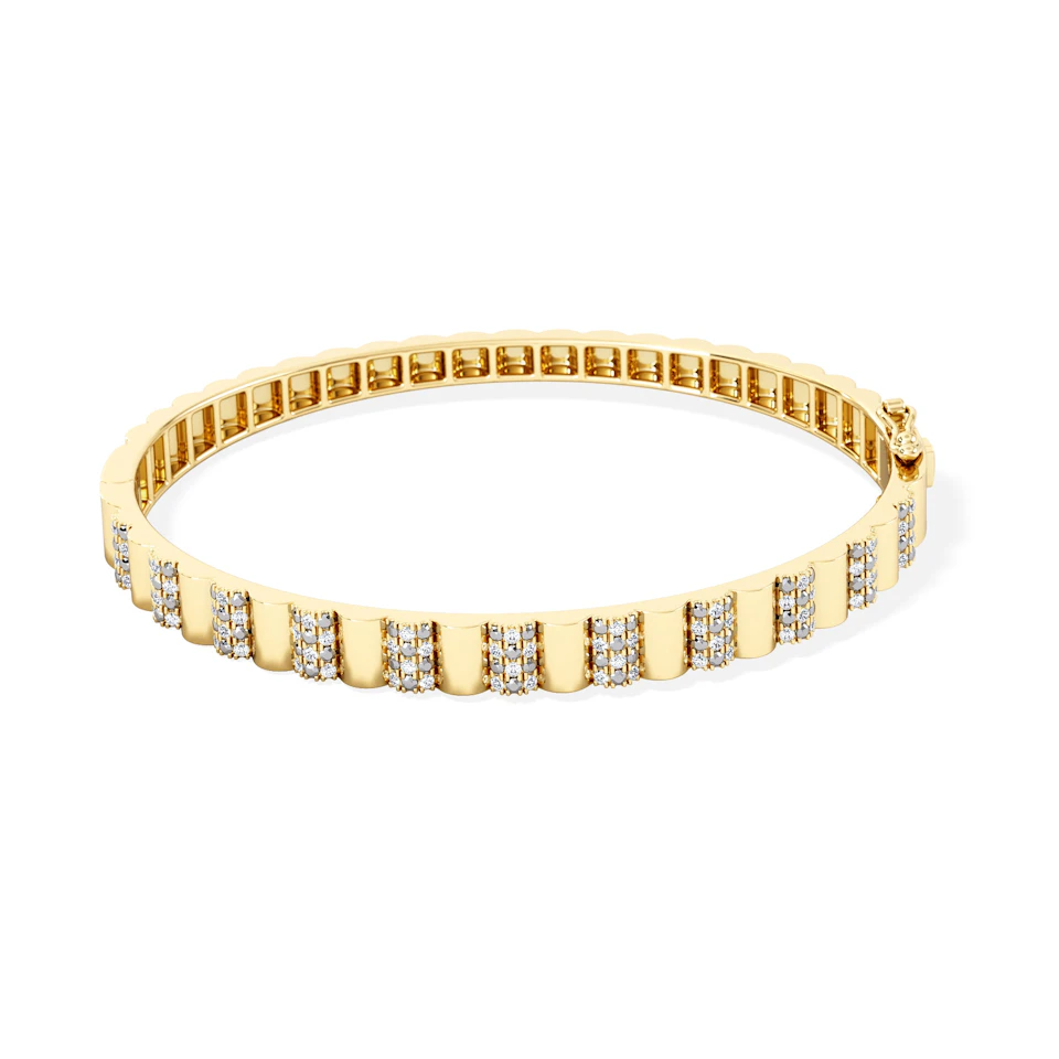Contour 0.50ct Lab Diamond Bangle in Gold Vermeil