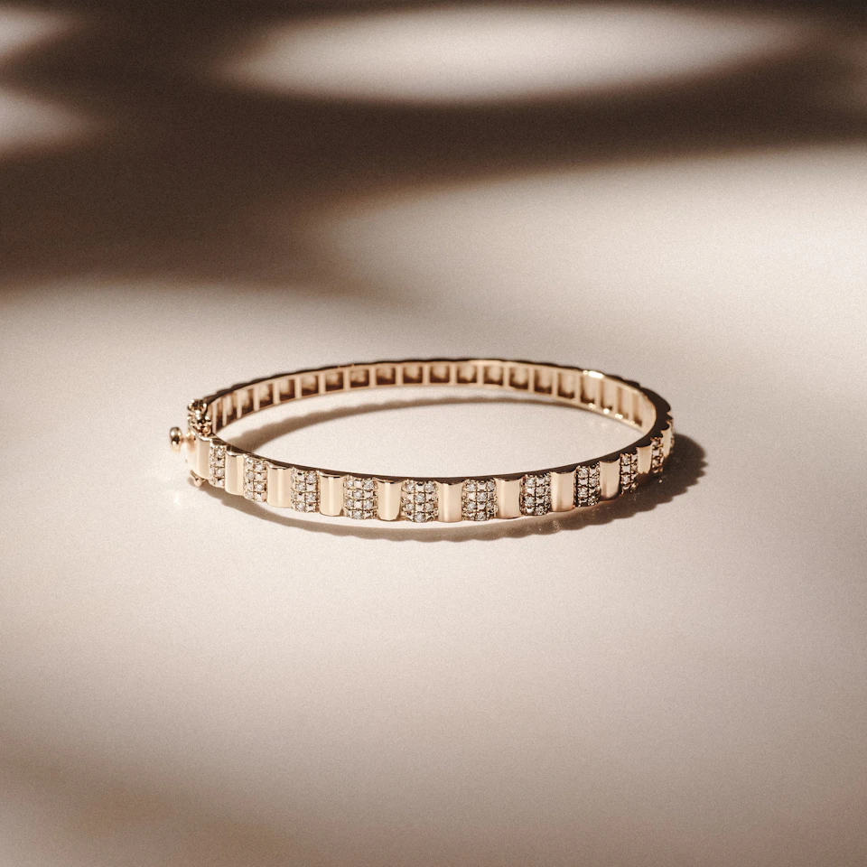 Contour 0.50ct Lab Diamond Bangle in Gold Vermeil