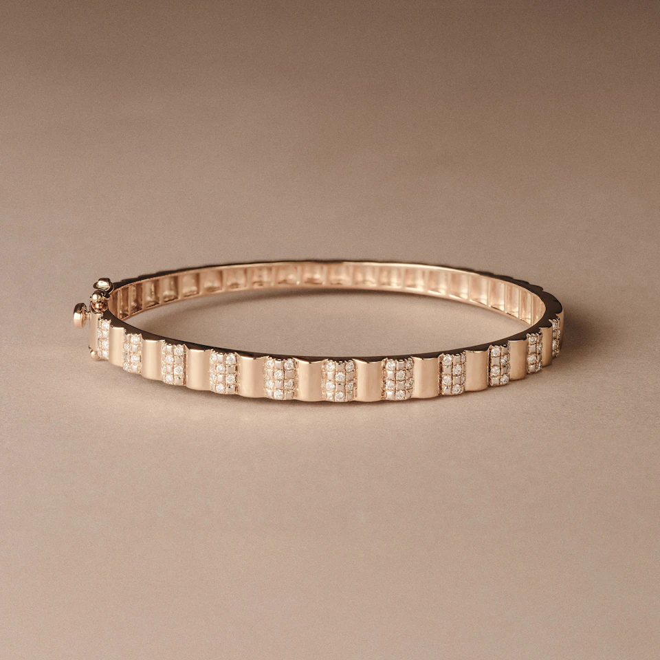 Contour 0.50ct Lab Diamond Bangle in Gold Vermeil