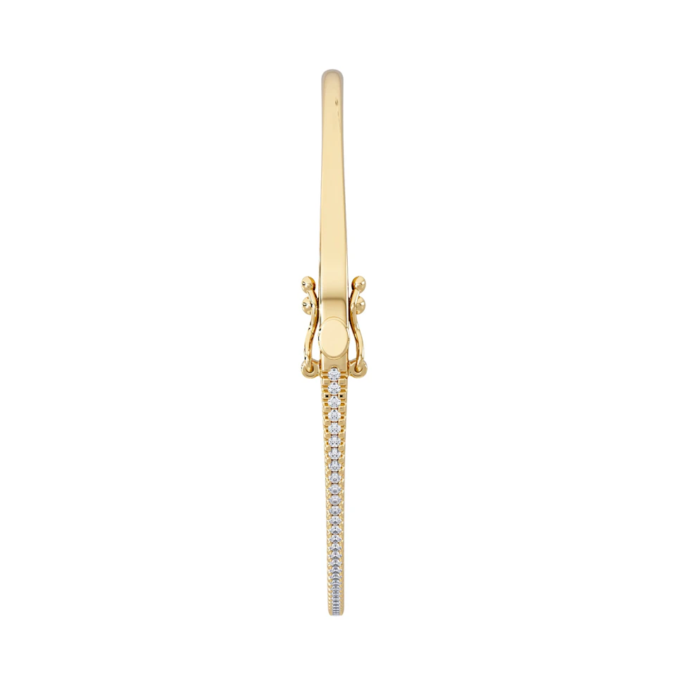 0.50ct Lab Diamond Half Pavé Bangle Bracelet in 18K Gold Vermeil