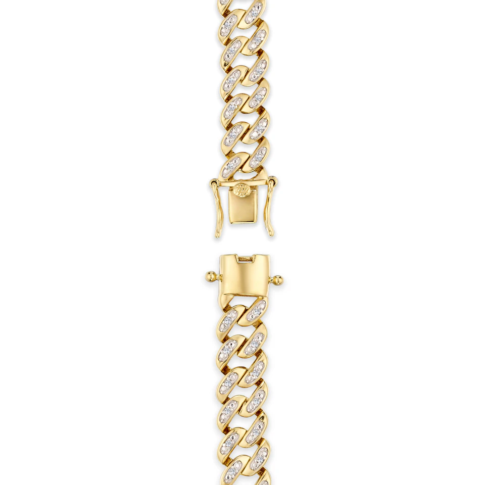 7 Inch Havana Cuban Lab Diamond Bracelet 0.40ct Cuban Lab Diamond Set in 18K Gold Vermeil