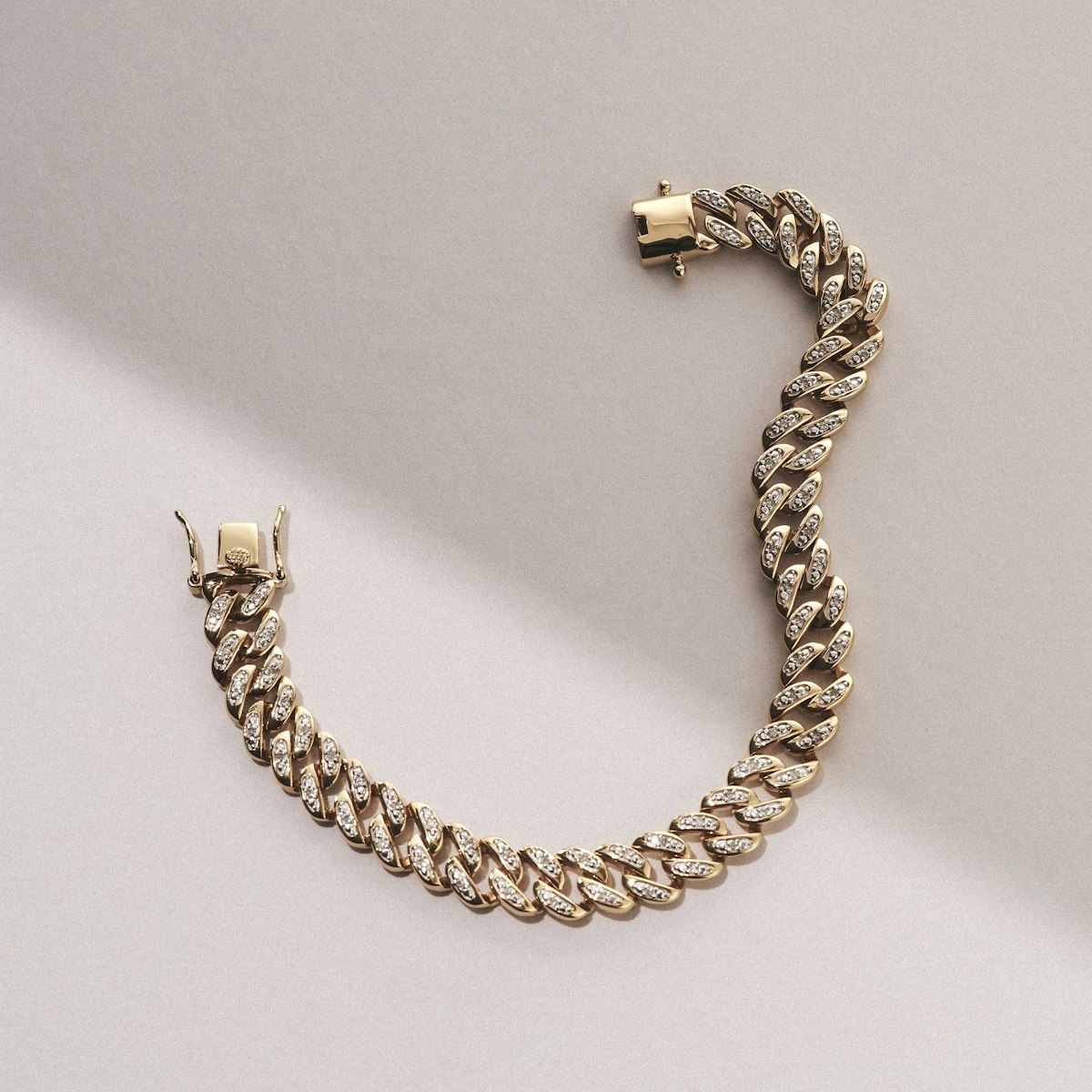 7 Inch Havana Cuban Lab Diamond Bracelet 0.40ct Cuban Lab Diamond Set in 18K Gold Vermeil