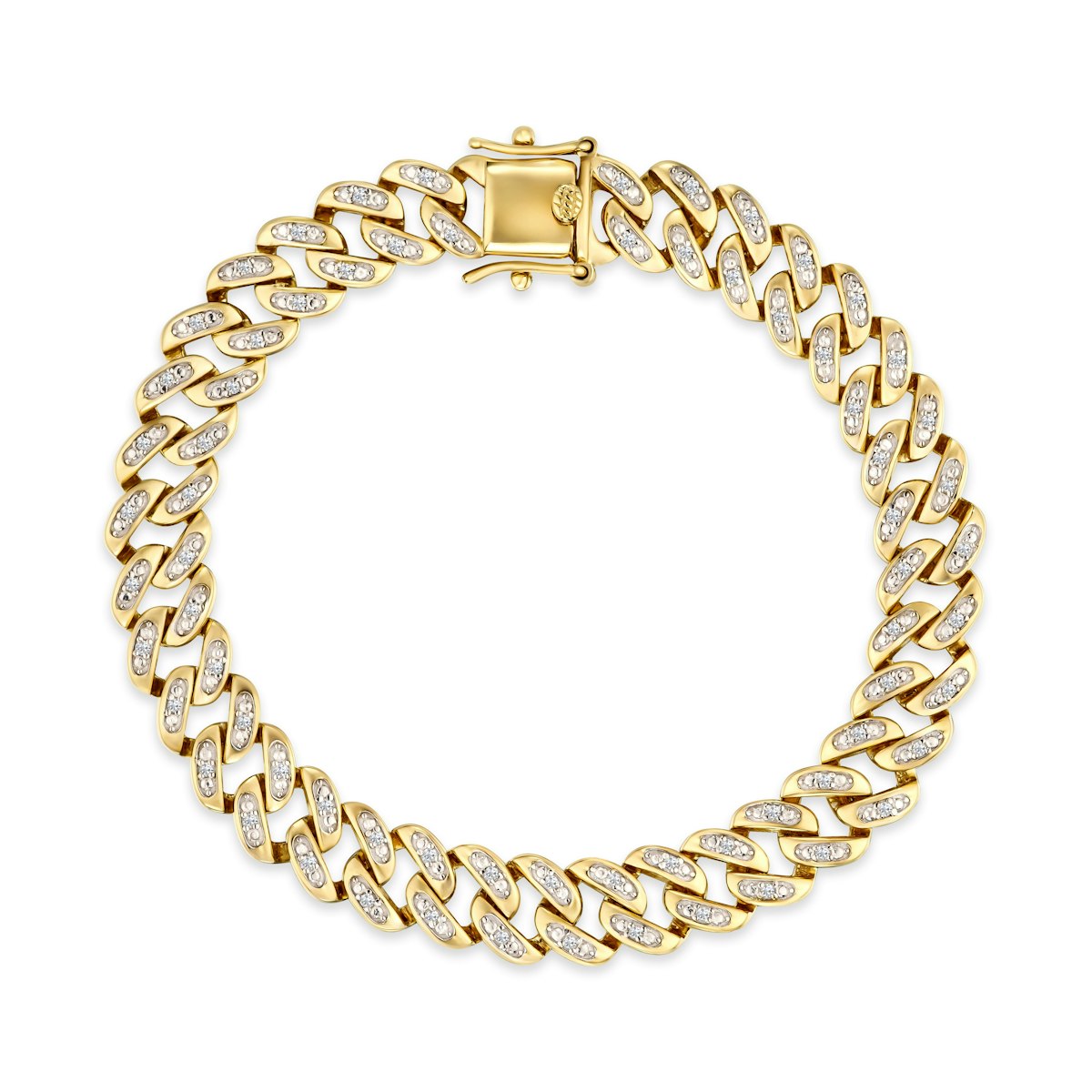 7 Inch Havana Cuban Lab Diamond Bracelet 0.40ct Cuban Lab Diamond Set in 18K Gold Vermeil