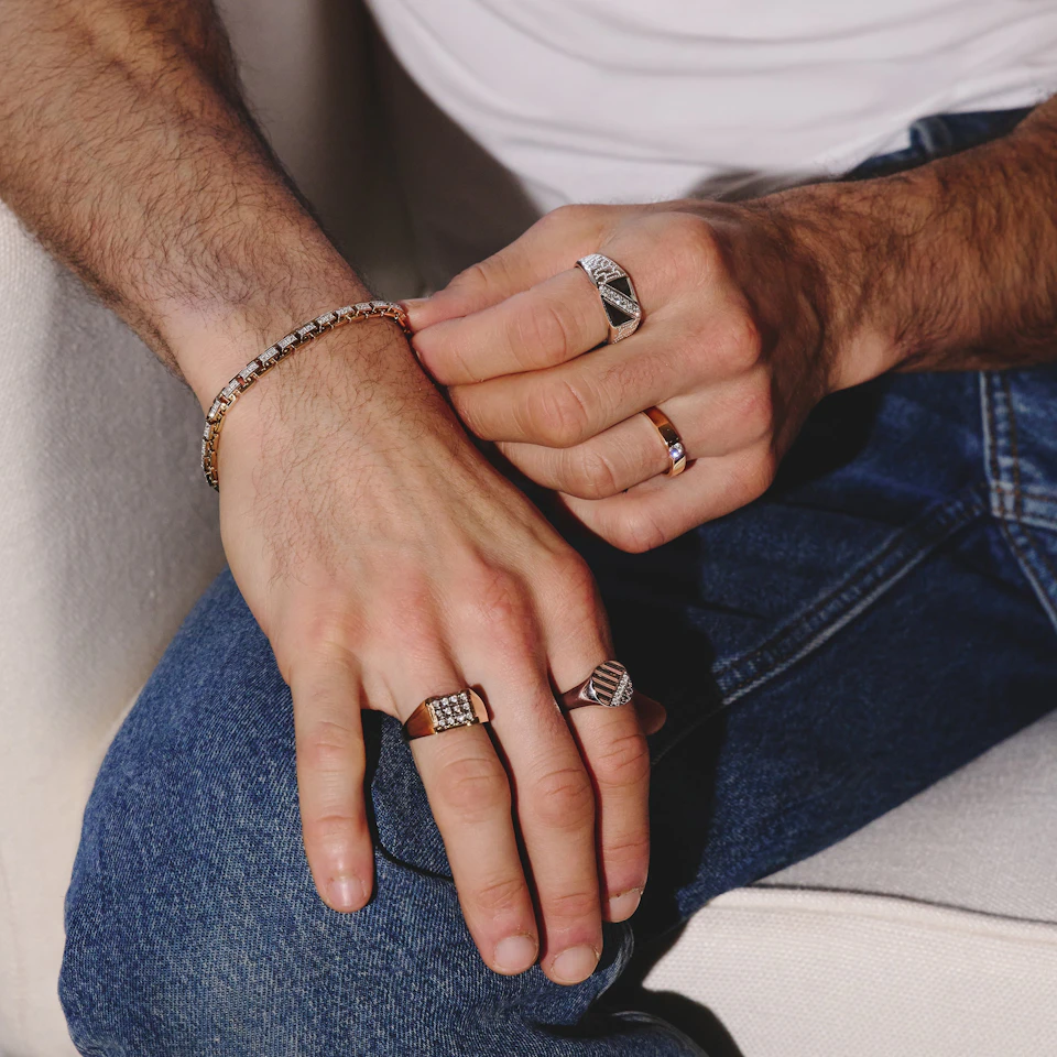 Diamond 0.23ct 9K Yellow Gold Mens Ring