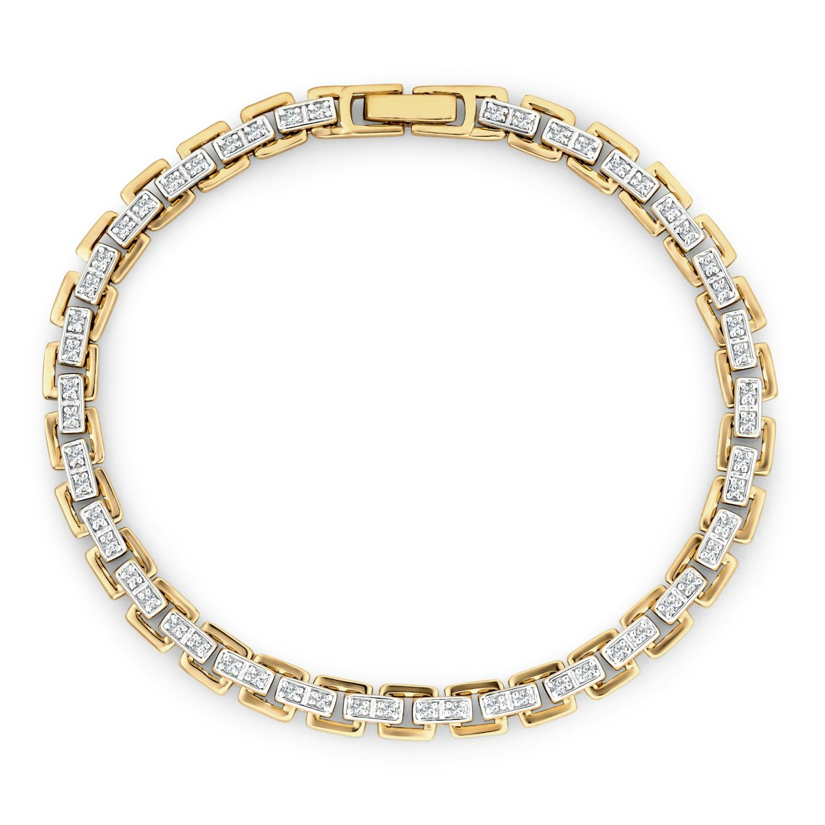 8 Inch Havana Lab Men Diamond Box Set Bracelet 0.85ct in 18K Gold Vermeil