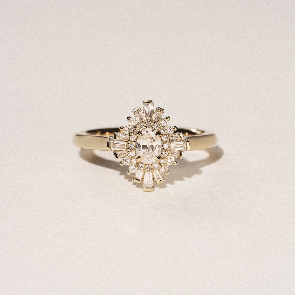 The Radiance Lab Diamond Ring 0.52ct H/SI Set in 18K Gold Vermeil