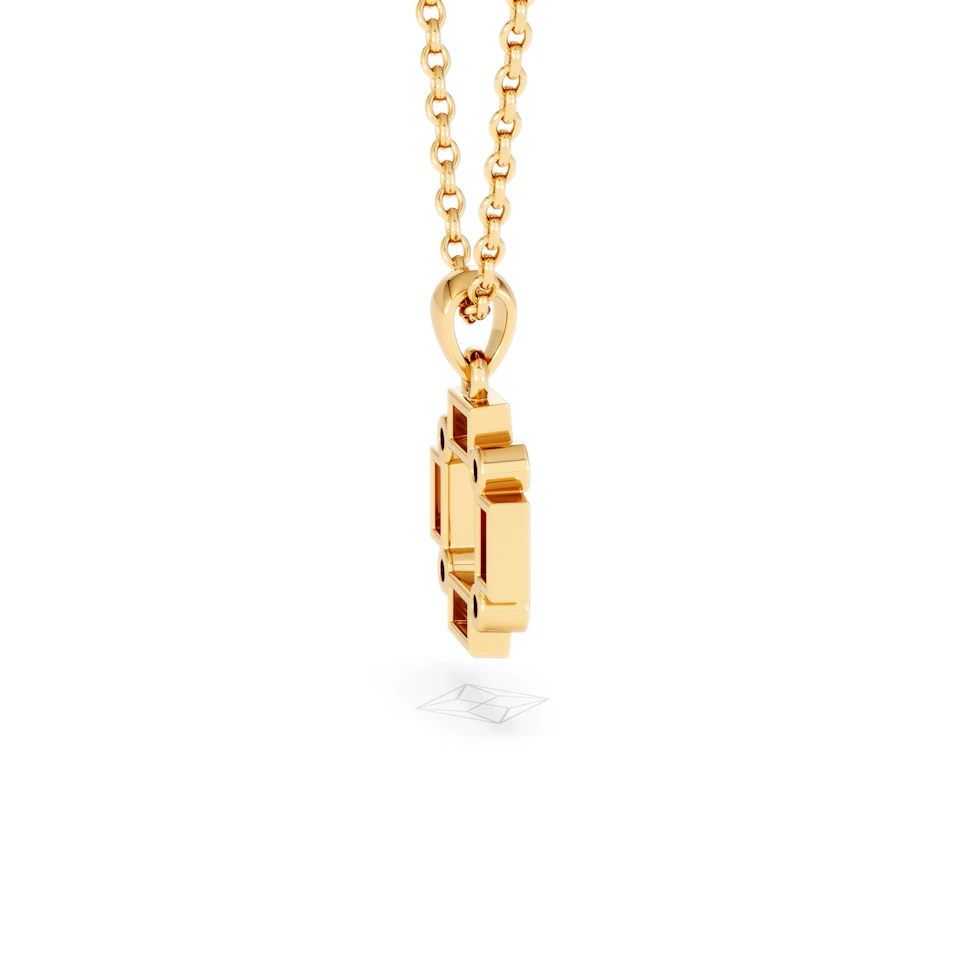 Forme 0.48ct Baguette Cut Lab Emerald Pendant Necklace in 18K Gold Vermeil