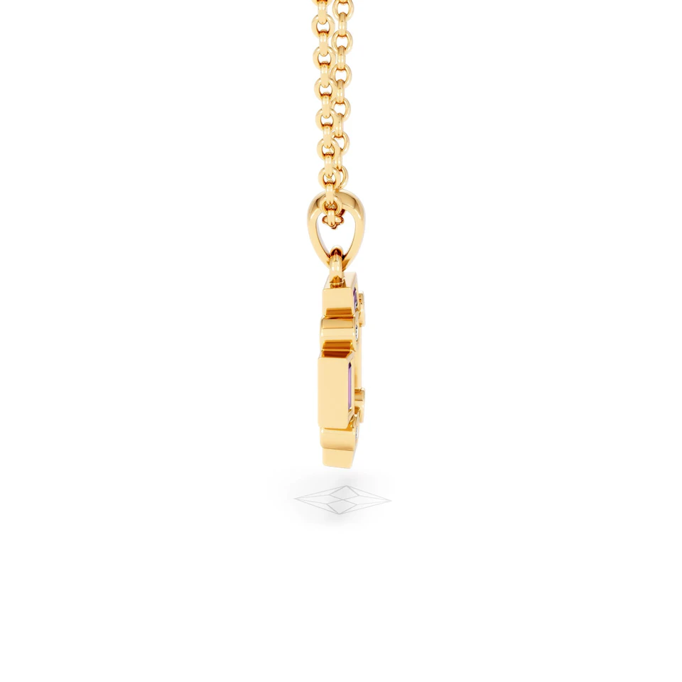 Forme 0.48ct Baguette Cut Lab Ruby Pendant Necklace in 18K Gold Vermeil