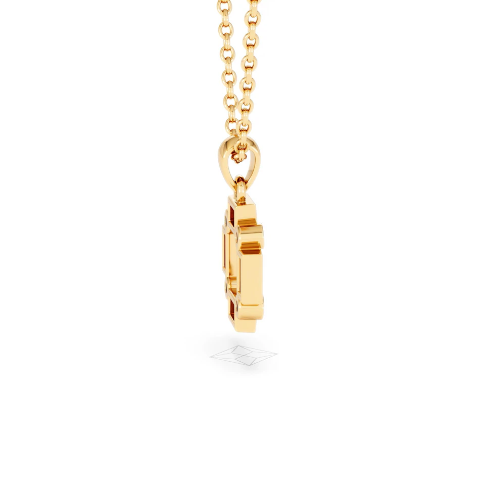 Forme 0.48ct Baguette Cut Lab Ruby Pendant Necklace in 18K Gold Vermeil