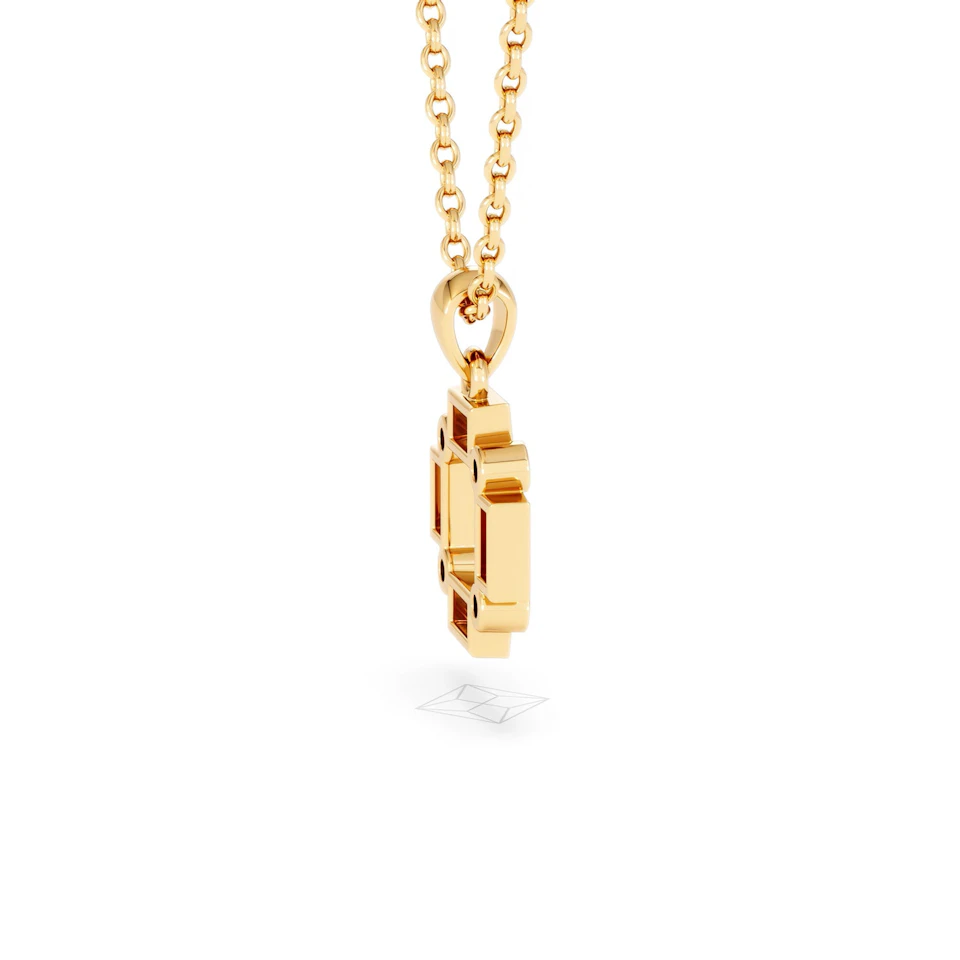 Forme 0.48ct Baguette Cut Lab Ruby Pendant Necklace in 18K Gold Vermeil