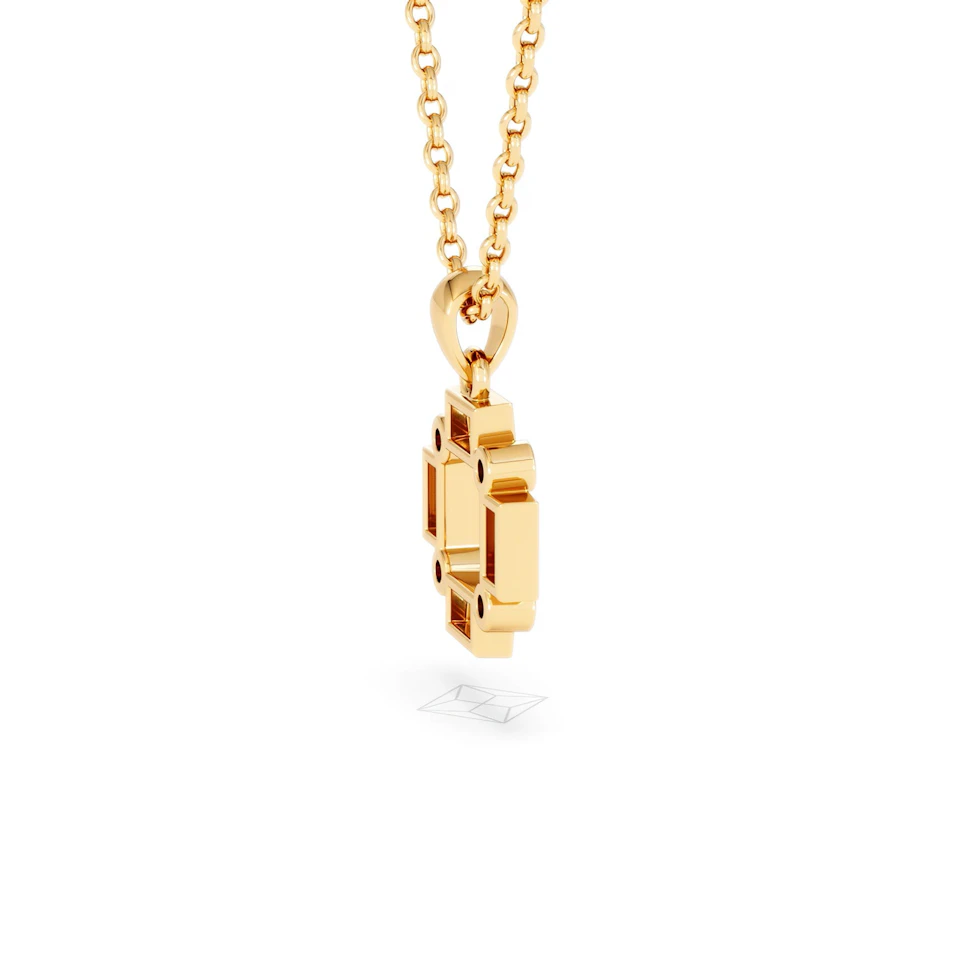 Forme 0.48ct Baguette Cut Lab Ruby Pendant Necklace in 18K Gold Vermeil