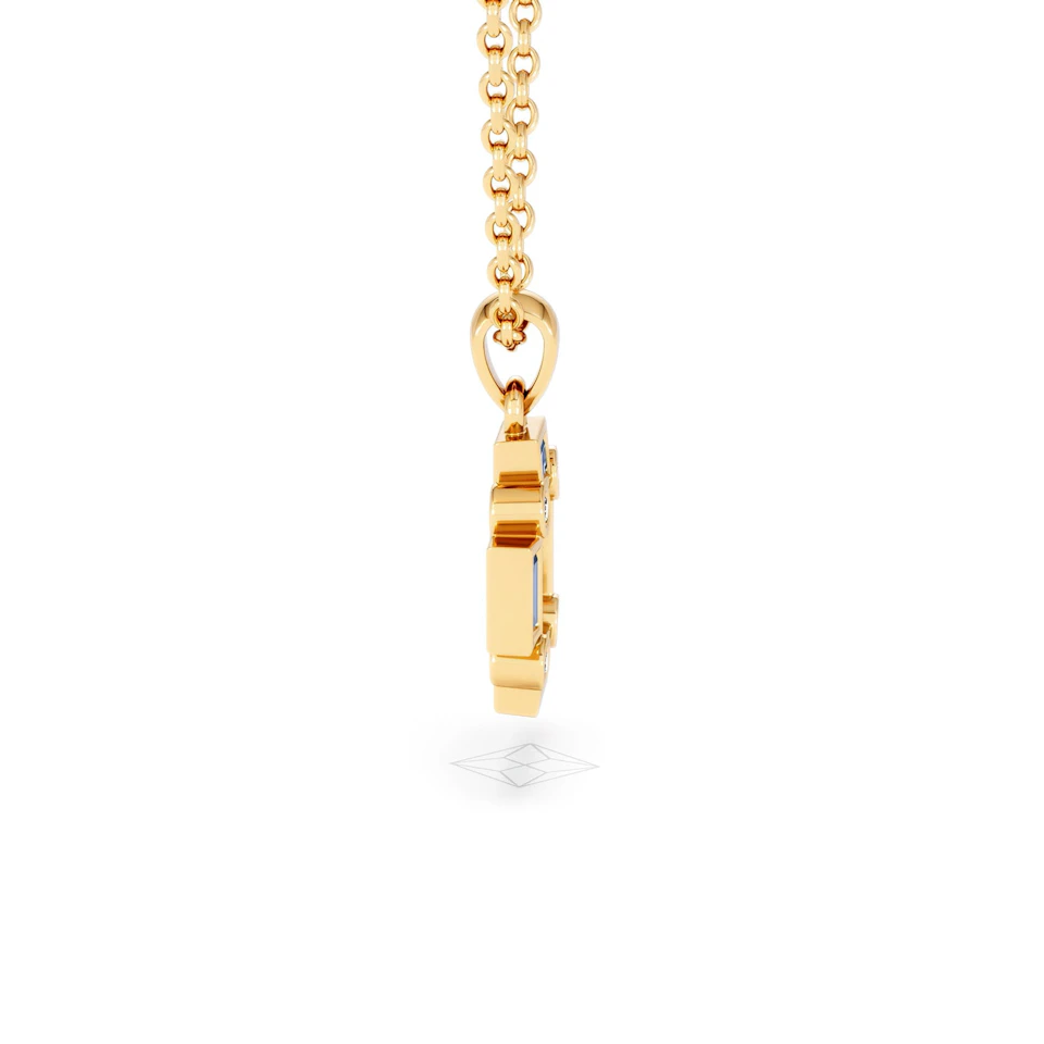 Forme 0.40ct Baguette Cut Lab Sapphire Pendant Necklace in 18K Gold Vermeil