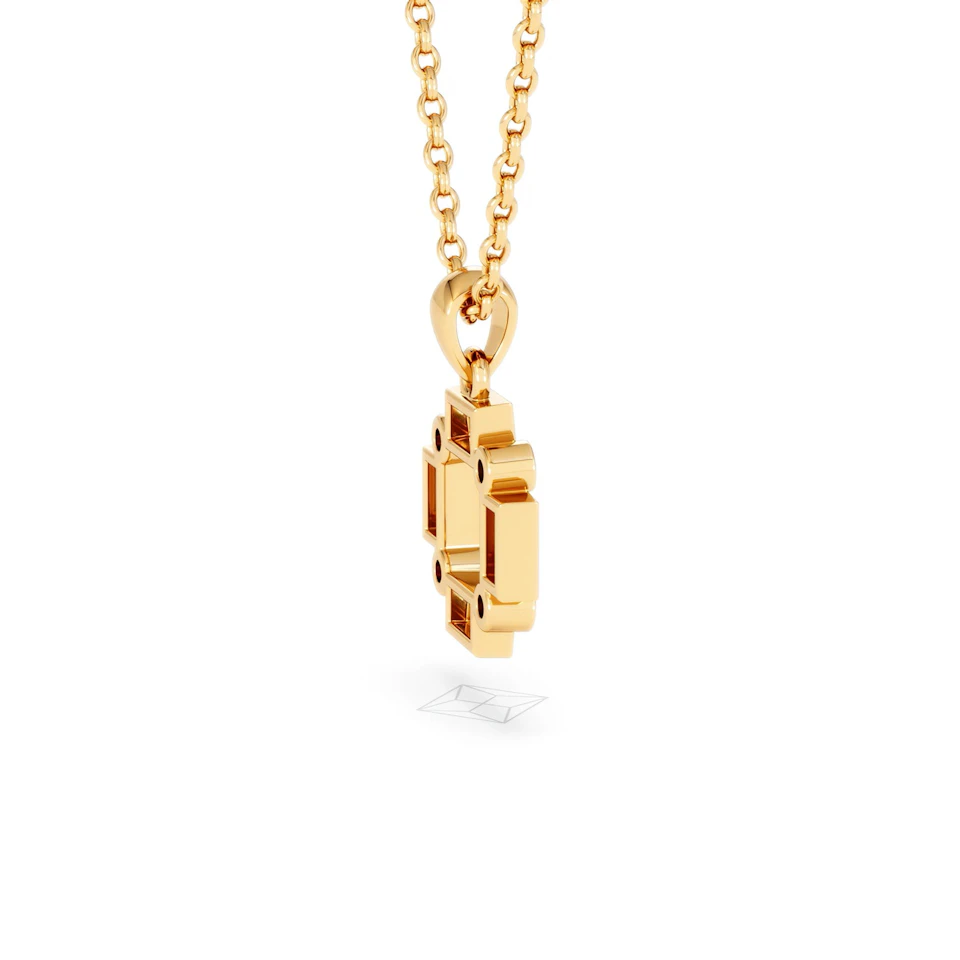 Forme 0.40ct Baguette Cut Lab Sapphire Pendant Necklace in 18K Gold Vermeil