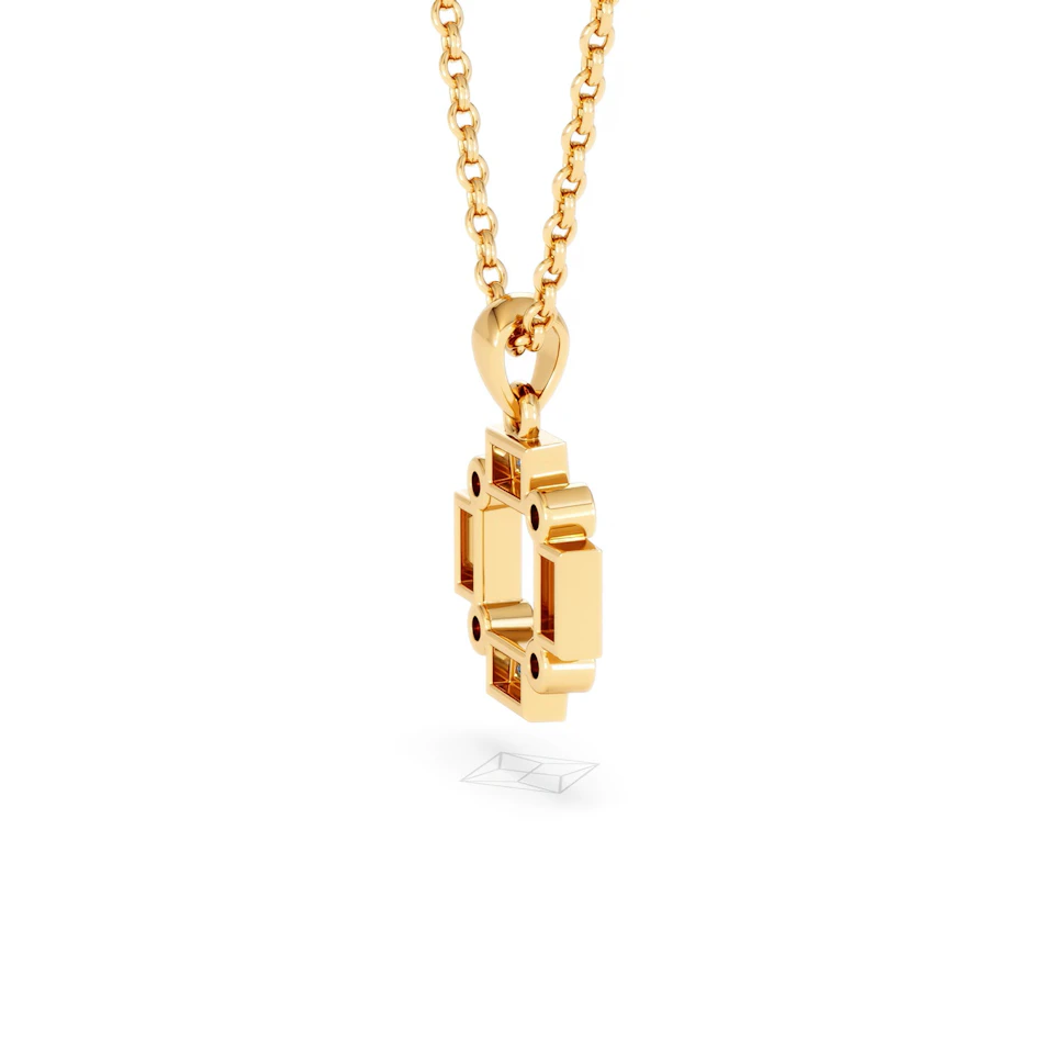 Forme 0.40ct Baguette Cut Lab Sapphire Pendant Necklace in 18K Gold Vermeil