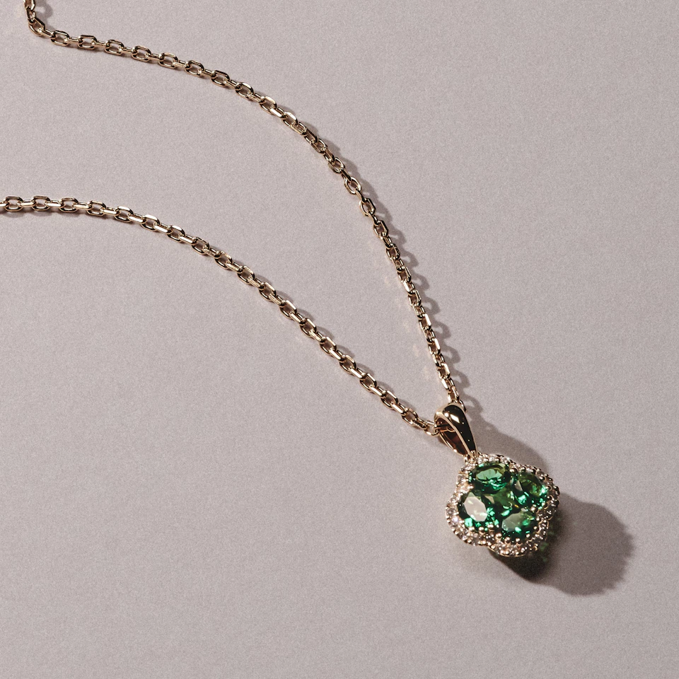 Alegria Lab Emerald Pendant 0.75ct in 18k Gold Vermeil
