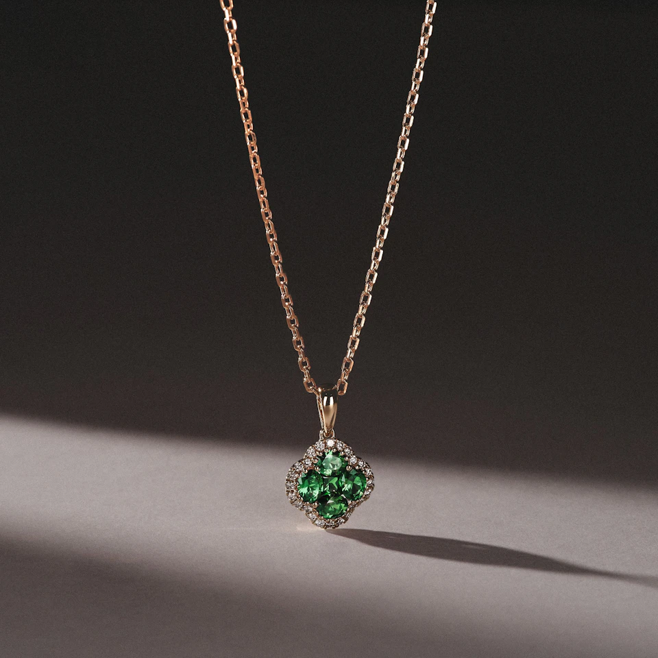 Alegria Lab Emerald Pendant 0.75ct in 18k Gold Vermeil