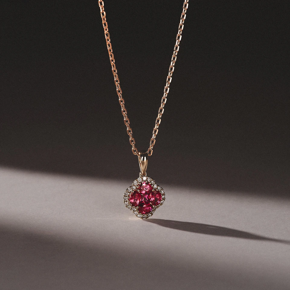 Alegria Lab Ruby Pendant 0.90ct in 18k Gold Vermeil