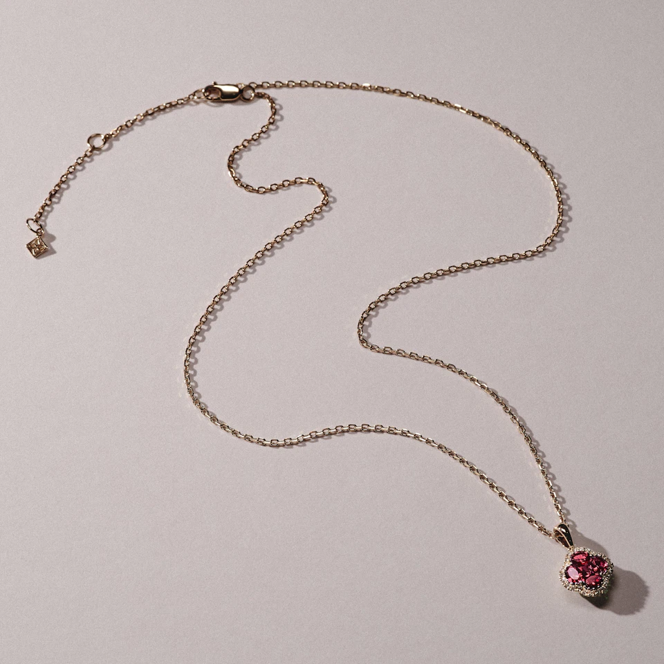 Alegria Lab Ruby Pendant 0.90ct in 18k Gold Vermeil