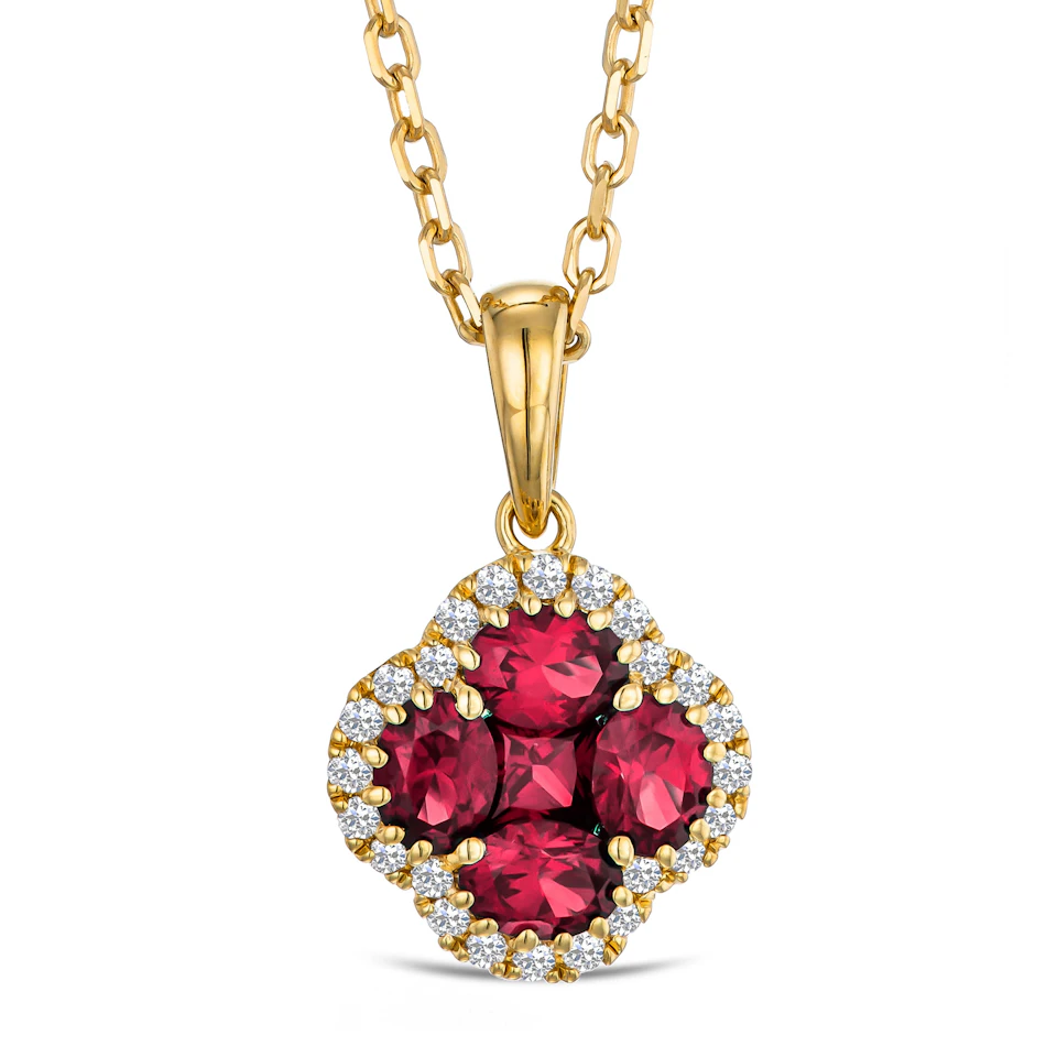 Alegria Lab Ruby Pendant 0.90ct in 18k Gold Vermeil