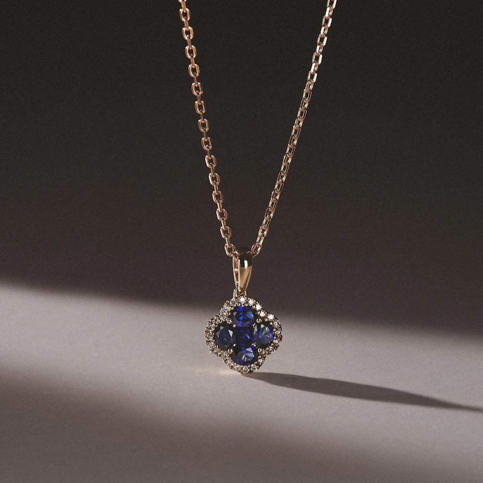 Alegria Lab Sapphire Pendant 1.00ct in 18k Gold Vermeil
