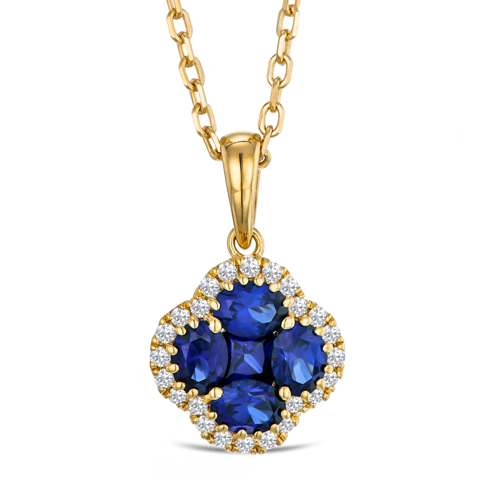 Alegria Lab Sapphire Pendant 1.00ct in 18k Gold Vermeil