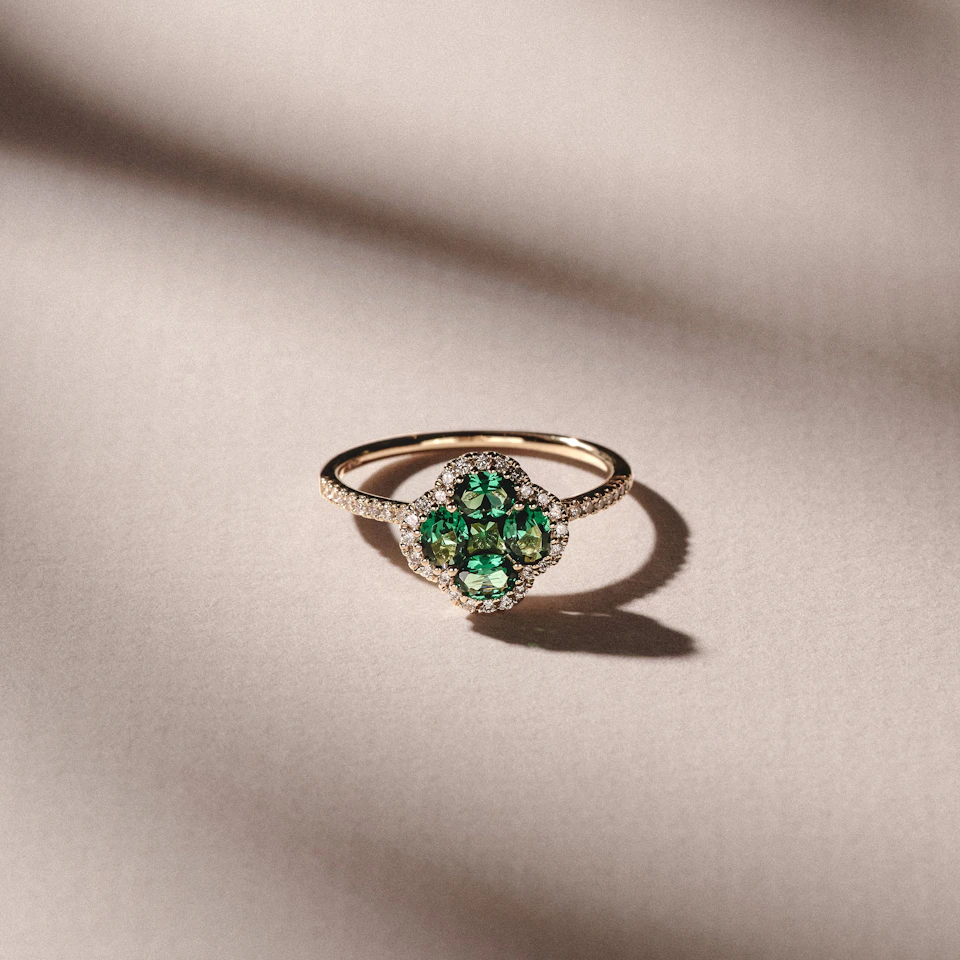 Alegria Lab Emerald Ring 0.75ct in 18k Gold Vermeil