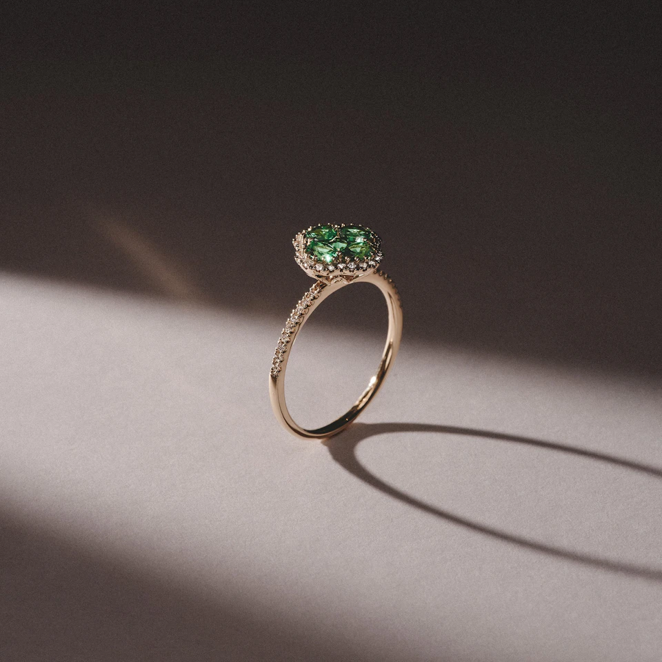 Alegria Lab Emerald Ring 0.75ct in 18k Gold Vermeil