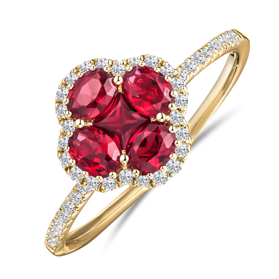 Alegria Lab Ruby Ring 0.85ct in 18k Gold Vermeil