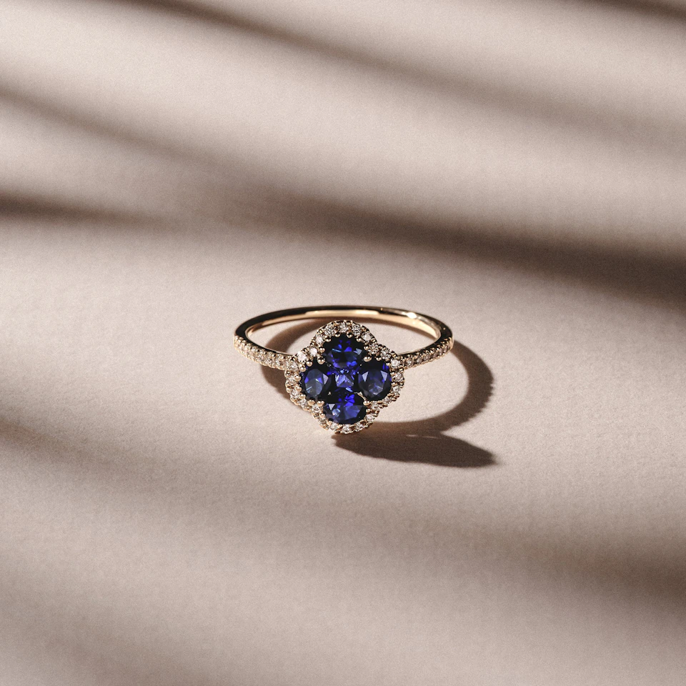 Alegria Lab Sapphire Ring 1.00ct in 18k Gold Vermeil