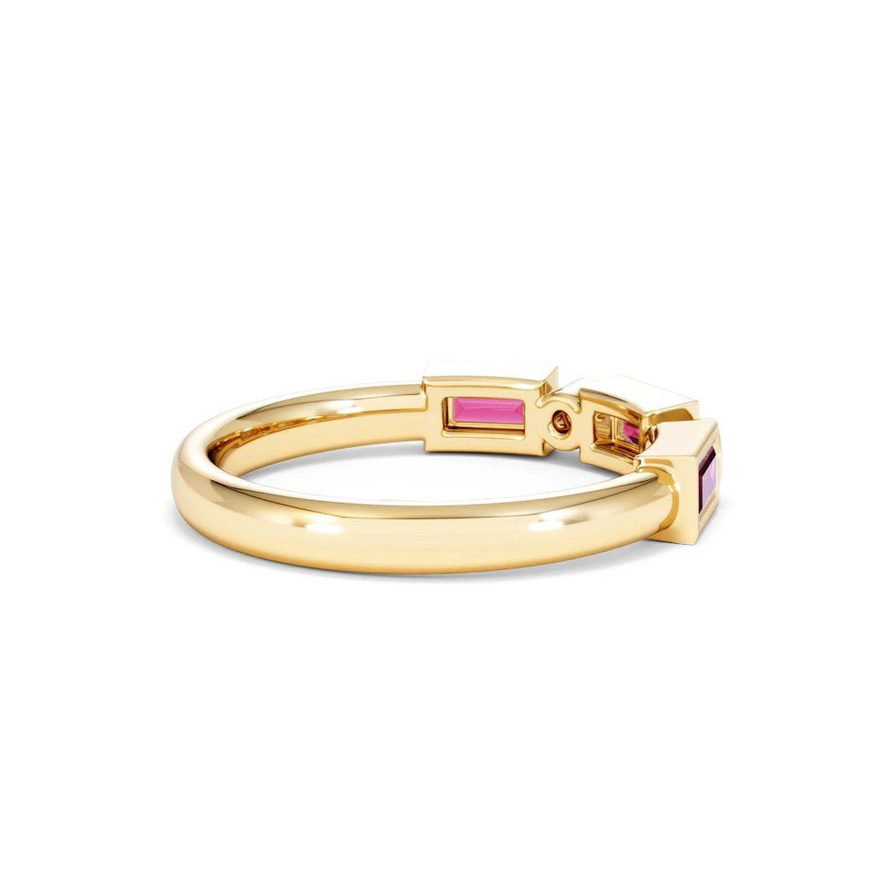 Forme 0.37ct Baguette Cut Lab Ruby 5 Stone Ring in 18K Gold Vermeil