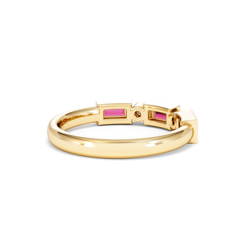 Forme 0.37ct Baguette Cut Lab Ruby 5 Stone Ring in 18K Gold Vermeil