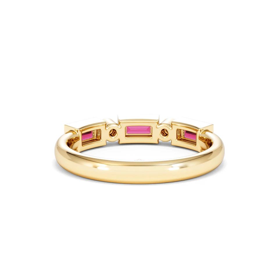 Forme 0.37ct Baguette Cut Lab Ruby 5 Stone Ring in 18K Gold Vermeil