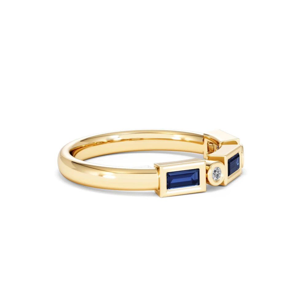 Forme 0.48ct Baguette Cut Lab Sapphire 5 Stones Ring in 18K Gold Vermeil