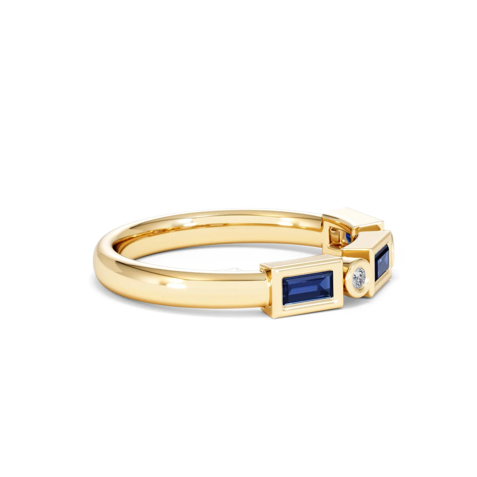 Forme 0.48ct Baguette Cut Lab Sapphire 5 Stones Ring in 18K Gold Vermeil