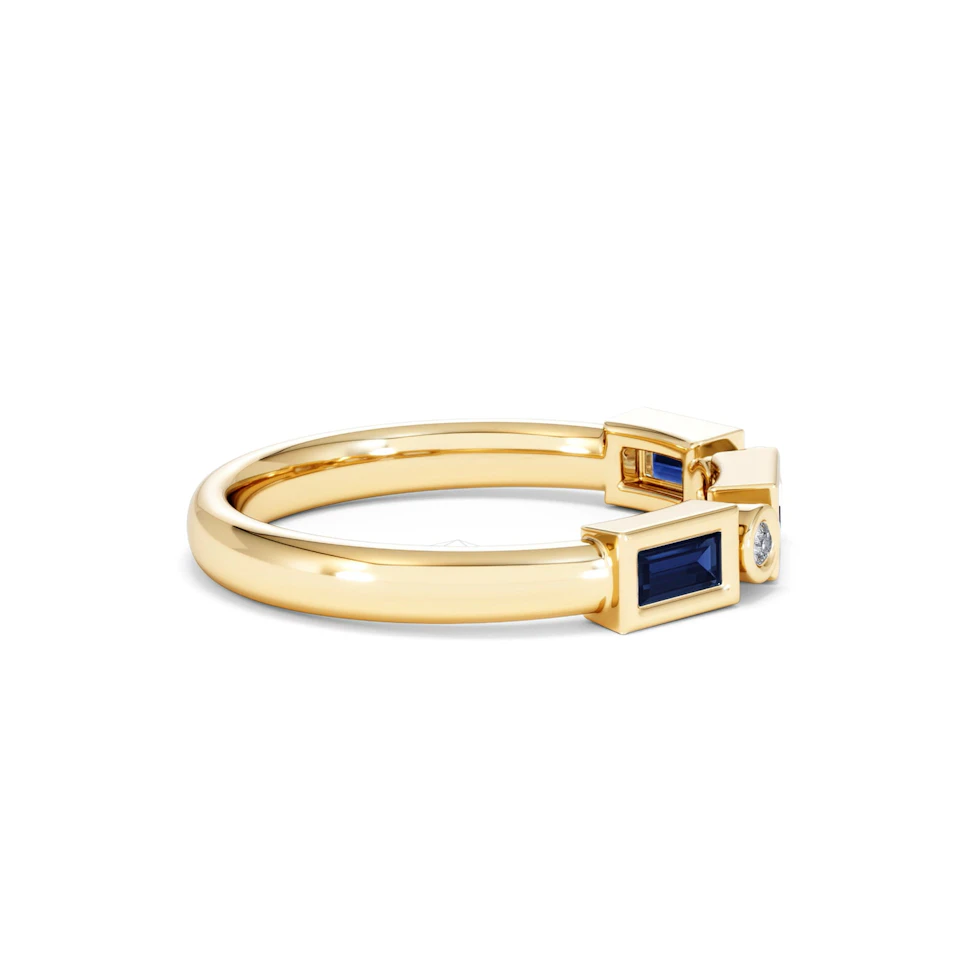 Forme 0.48ct Baguette Cut Lab Sapphire 5 Stones Ring in 18K Gold Vermeil