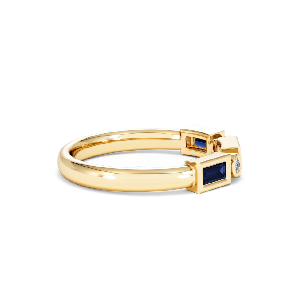 Forme 0.48ct Baguette Cut Lab Sapphire 5 Stones Ring in 18K Gold Vermeil
