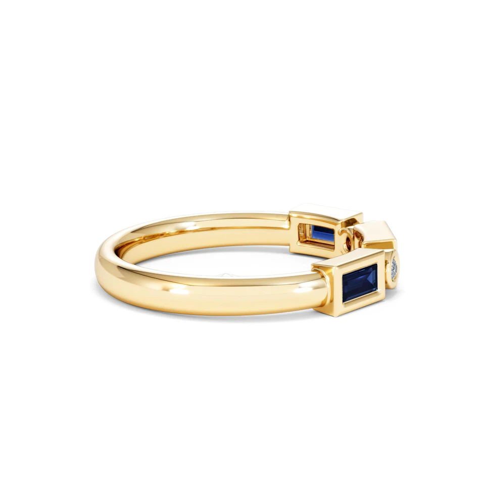 Forme 0.48ct Baguette Cut Lab Sapphire 5 Stones Ring in 18K Gold Vermeil