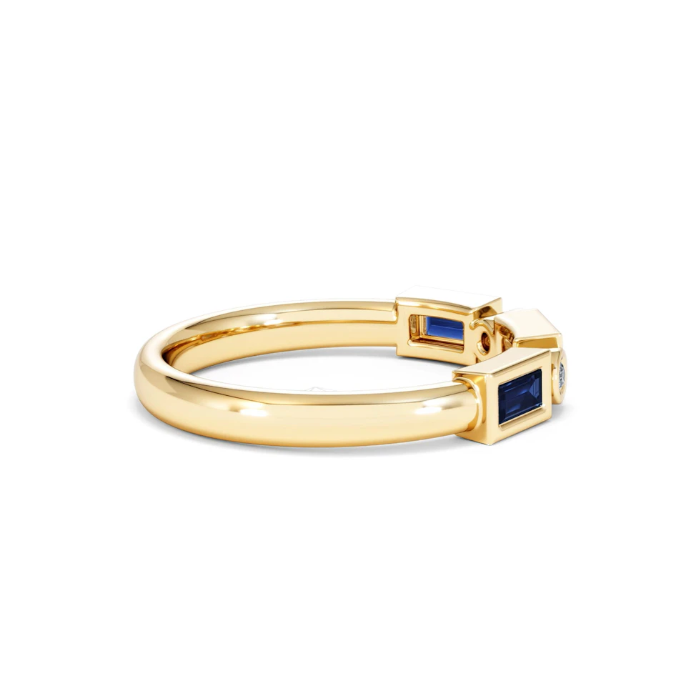 Forme 0.48ct Baguette Cut Lab Sapphire 5 Stones Ring in 18K Gold Vermeil