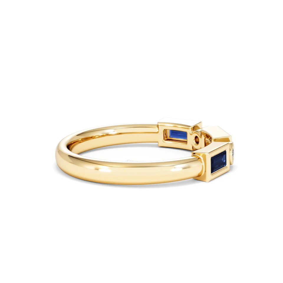 Forme 0.48ct Baguette Cut Lab Sapphire 5 Stones Ring in 18K Gold Vermeil