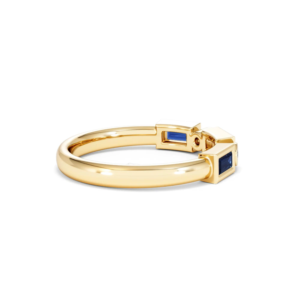 Forme 0.48ct Baguette Cut Lab Sapphire 5 Stones Ring in 18K Gold Vermeil