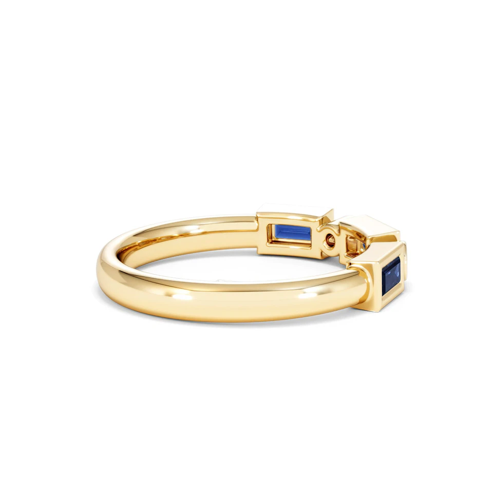 Forme 0.48ct Baguette Cut Lab Sapphire 5 Stones Ring in 18K Gold Vermeil