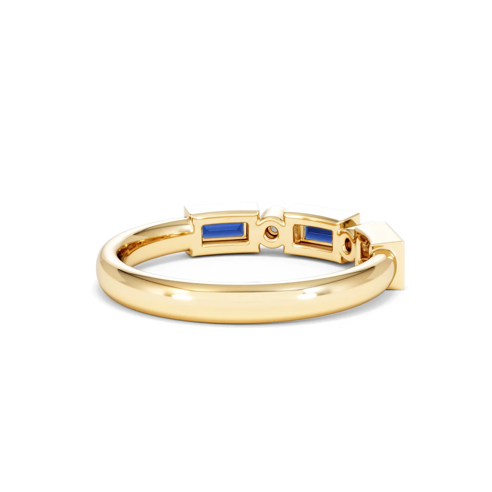 Forme 0.48ct Baguette Cut Lab Sapphire 5 Stones Ring in 18K Gold Vermeil