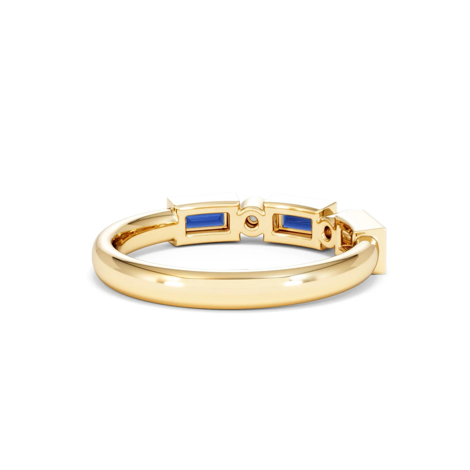 Forme 0.48ct Baguette Cut Lab Sapphire 5 Stones Ring in 18K Gold Vermeil